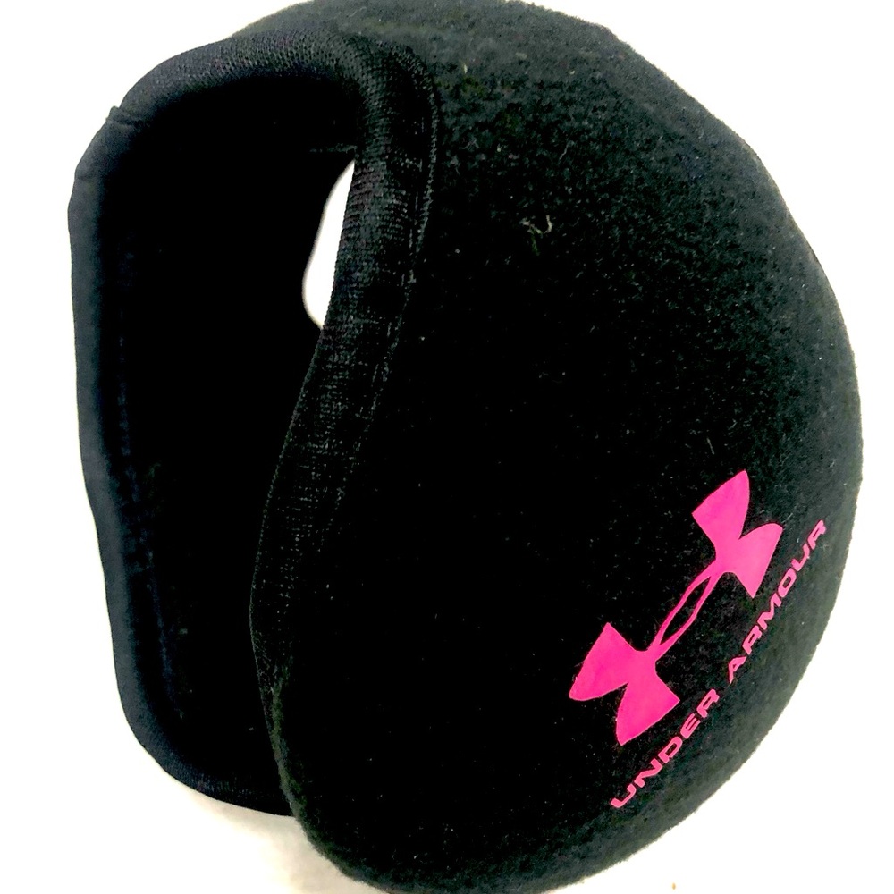 Under Armour Black and Pink Over-Ear Ear Muffs with Logo